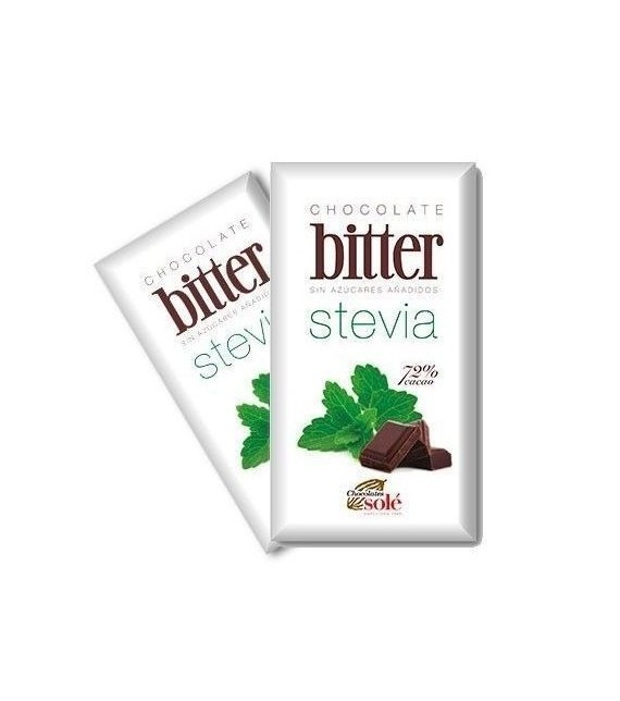 CHOCOLATE NEGRO BITTER CON STEVIA 100 g