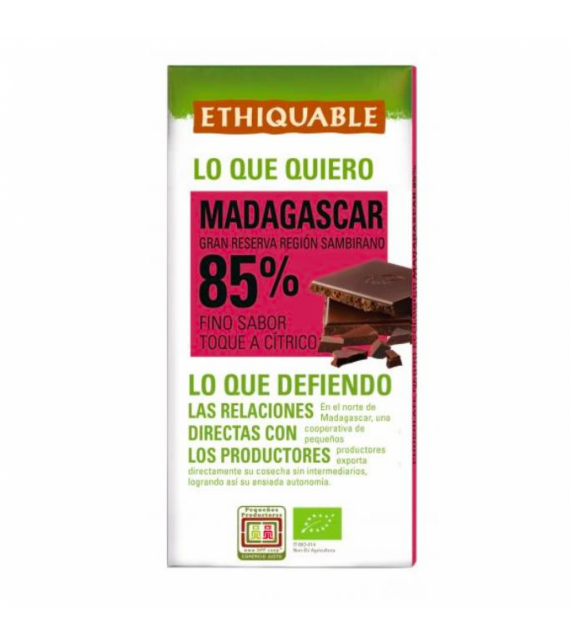 CHOCOLATE NEGRO 85% CACAO MADAGASCAR 100 g