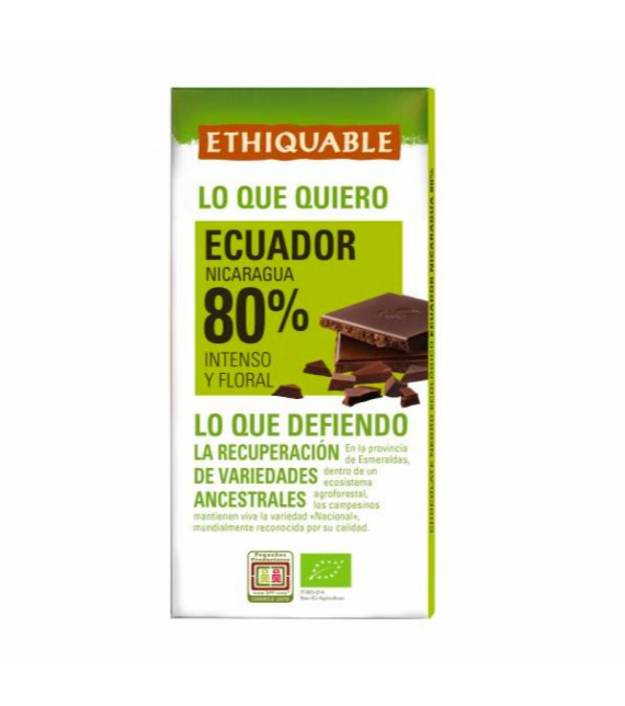 CHOCOLATE NEGRO 80% ECUADOR 100 g