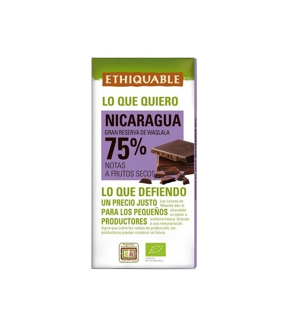 CHOCOLATE NEGRO 75% NICARAGUA 100 g