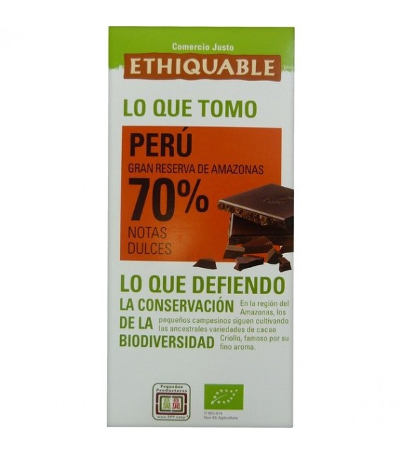 CHOCOLATE NEGRO 70% PERU 100 g